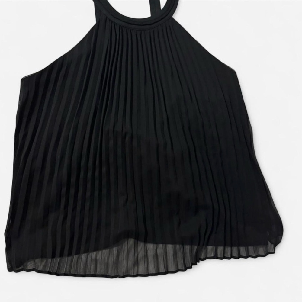 Adrienne Landau Black Pleated Blouse